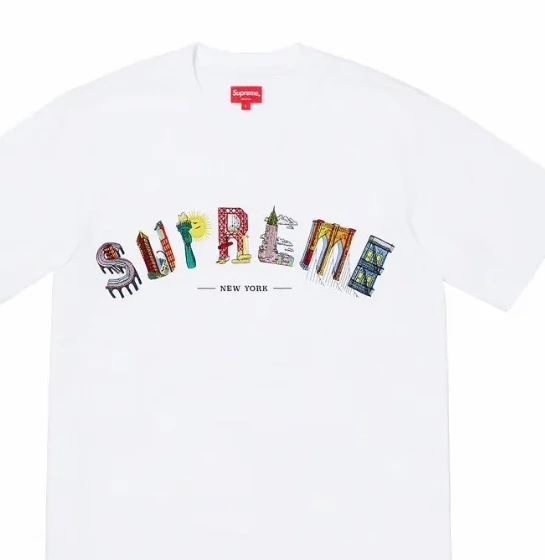 Arc T-shirt sleeved City M White Embroidery Black Logo Arc XL and L S City Tee Short Rainbow 19SS 0909